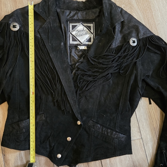 Western Black Fringed Women's Jacket - BIKER COWGIRL - Picture 13 of 16